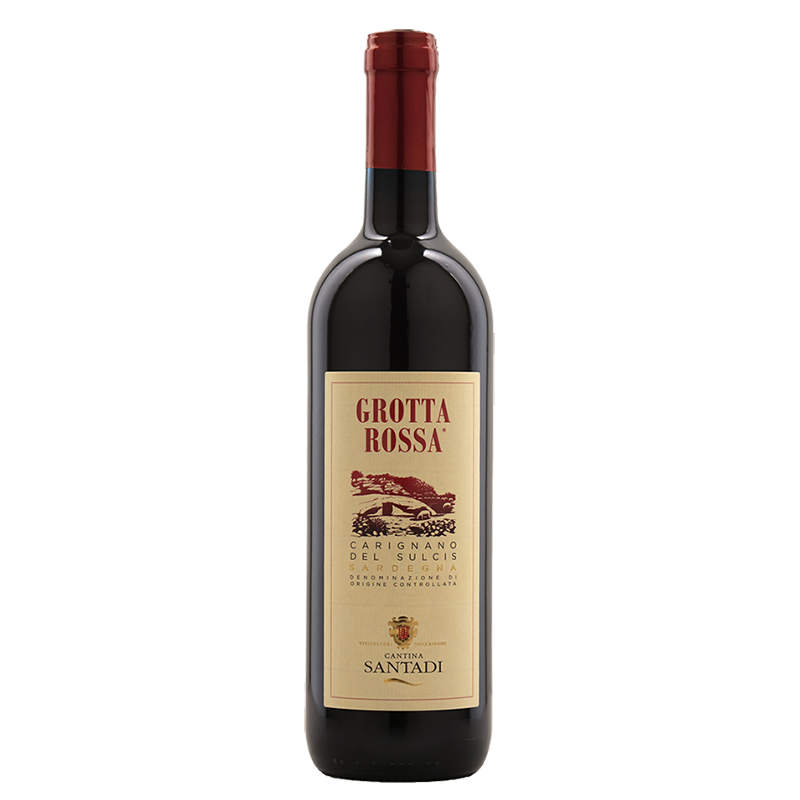 Cantina Santadi GROTTA ROSSA Carignano del Sulcis DOC 0,75 L raudonasis vynas iš Sardinijos, Italija