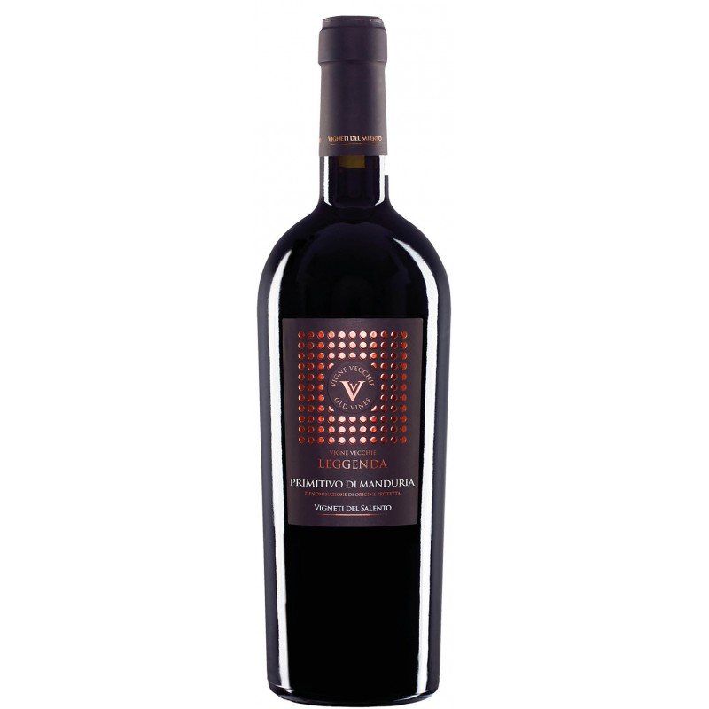 Vigne Vecchie LEGGENDA Primitivo di Manduria D.O.P. 0.75L  raudonasis sausas vynas iš Apulijos, Italija