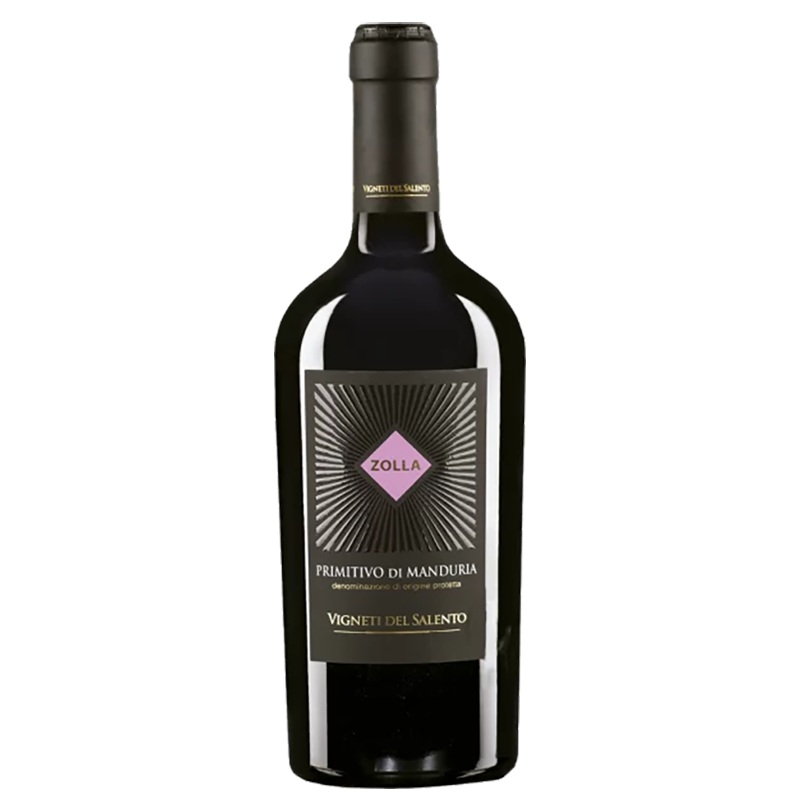 Vigneti del Salento ZOLLA Primitivo di Manduria D.O.P. 0.75L raudonasis vynas iš Apulijos, Italija