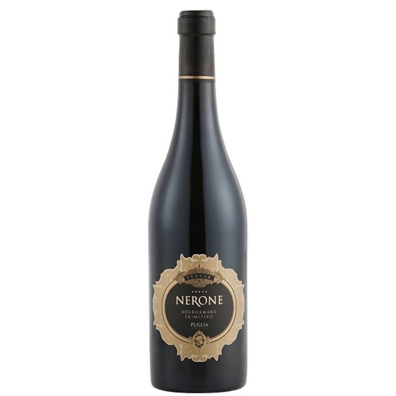 Nerone Negroamaro Primitivo Puglia IGT raudonas sausas vynas butelis Nerone Negroamaro Primitivo Puglia IGT raudonas sausas vynas butelis